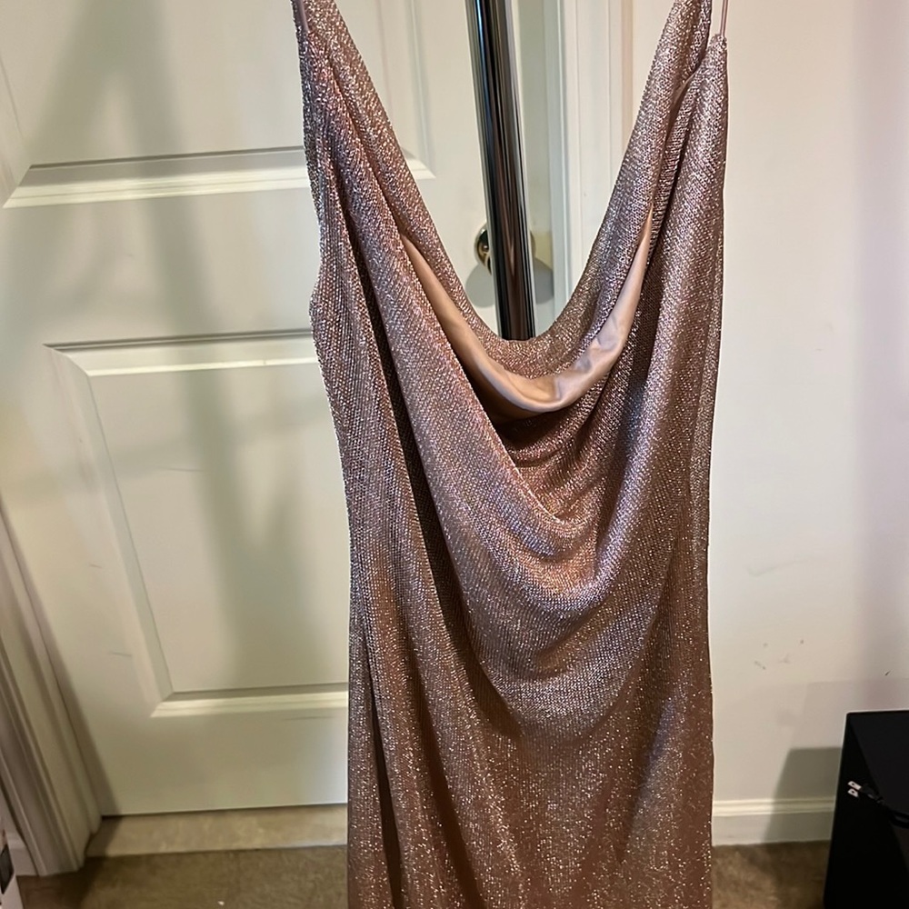 Rose gold dress from fashion nova